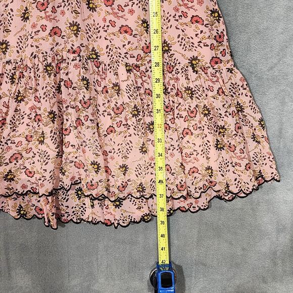 Velvet by Graham & Spencer Aubrey Printed Peasant Dress Pink Floral Print Medium - Picture 13 of 14